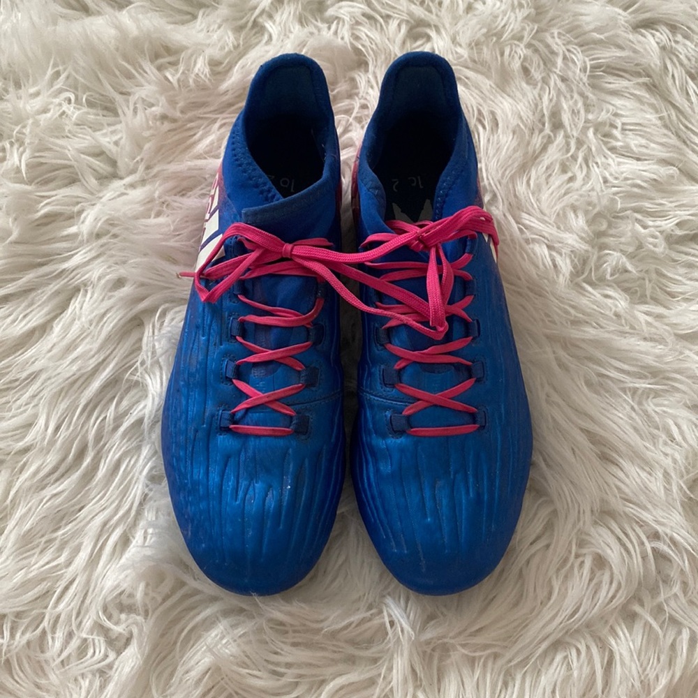 Adidas Blue and Pink Techfit Cleats